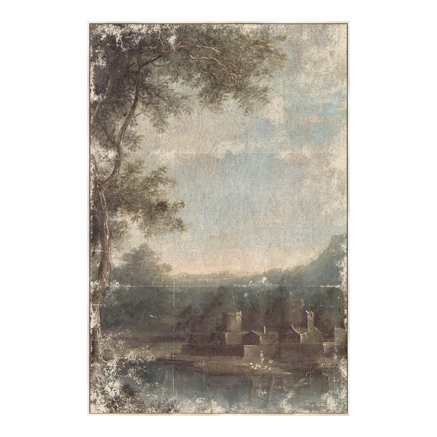 Impression encadrée d'un paysage italien de 1864