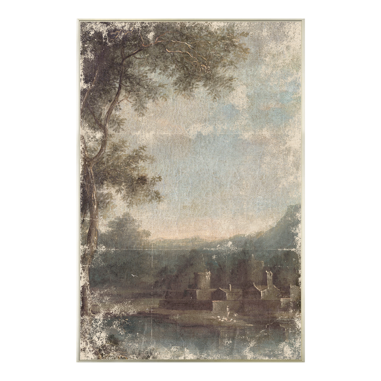 Impression encadrée d'un paysage italien de 1864