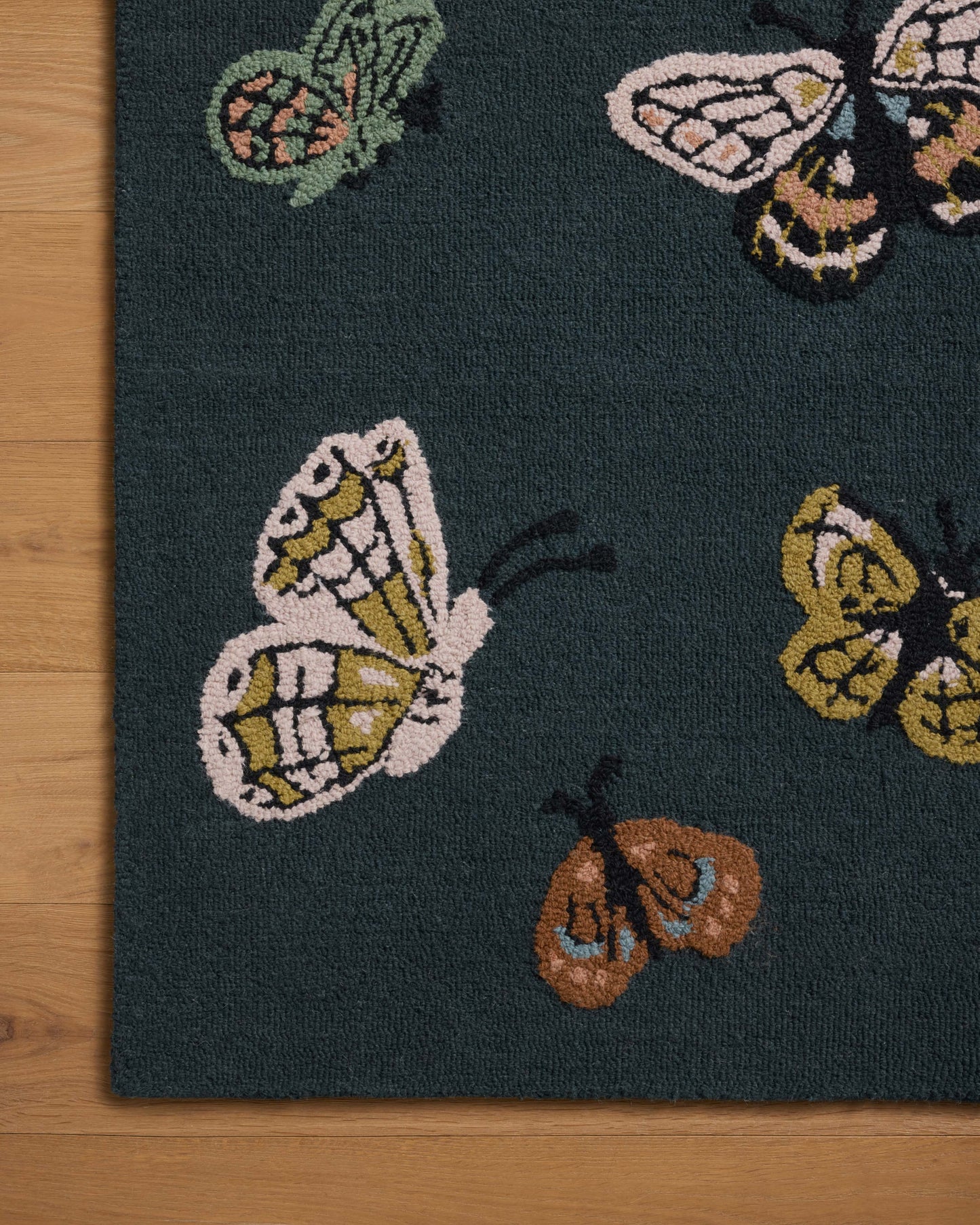 Tapis bleu sarcelle Highgrove de Rifle Paper Co. x Loloi