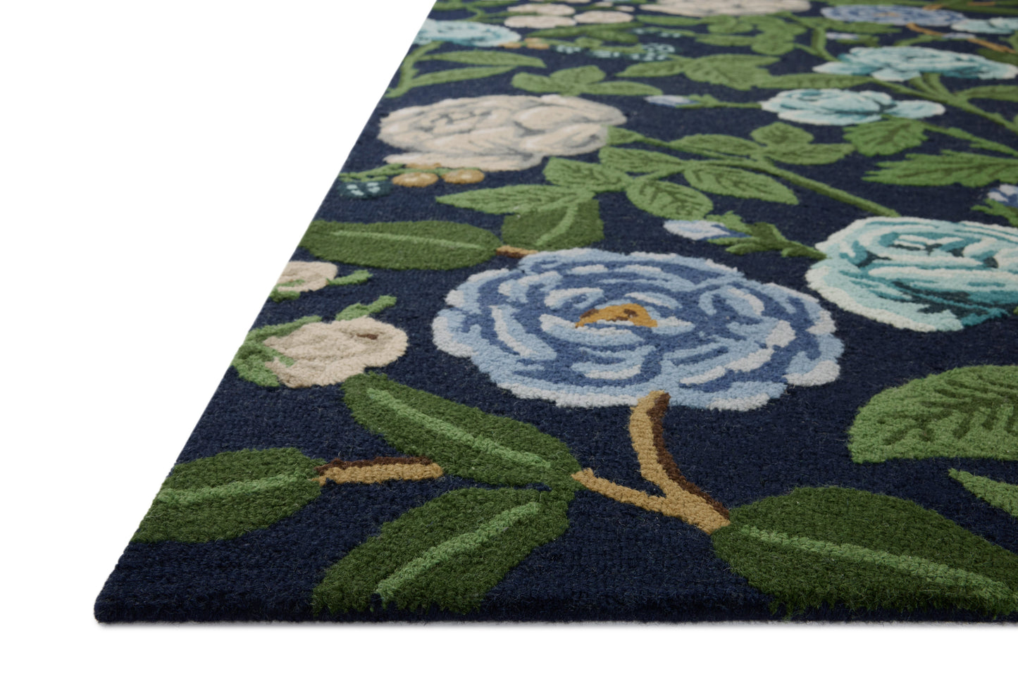 Tapis bleu marine Rifle Paper Co. x Loloi Highgrove