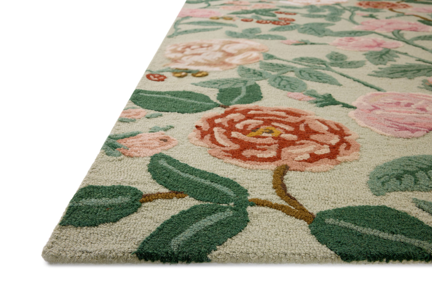 Tapis menthe Highgrove de Rifle Paper Co. x Loloi