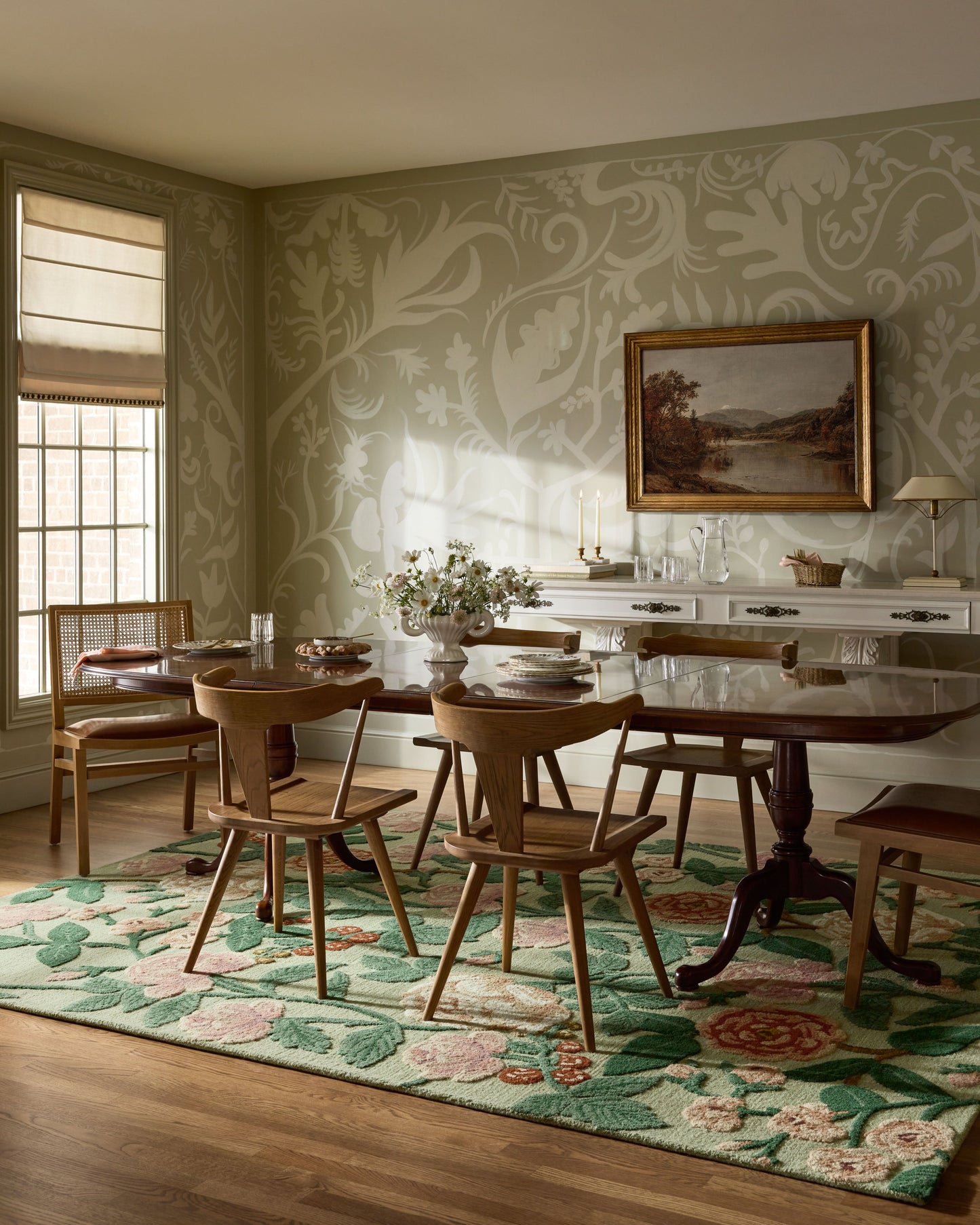 Tapis menthe Highgrove de Rifle Paper Co. x Loloi