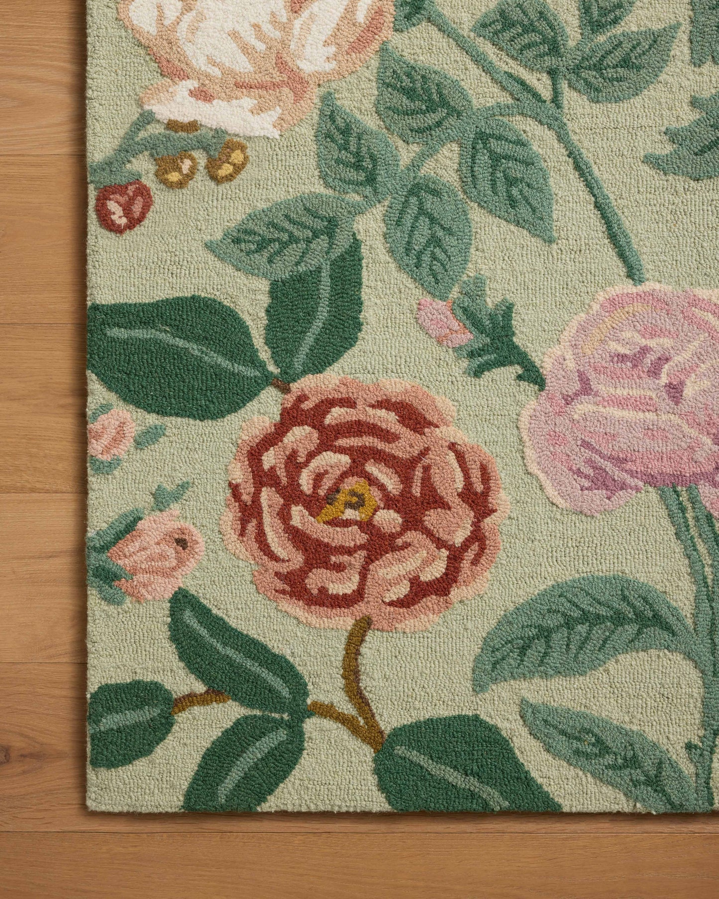 Tapis menthe Highgrove de Rifle Paper Co. x Loloi