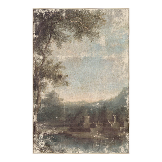 Impression encadrée d'un paysage italien de 1864