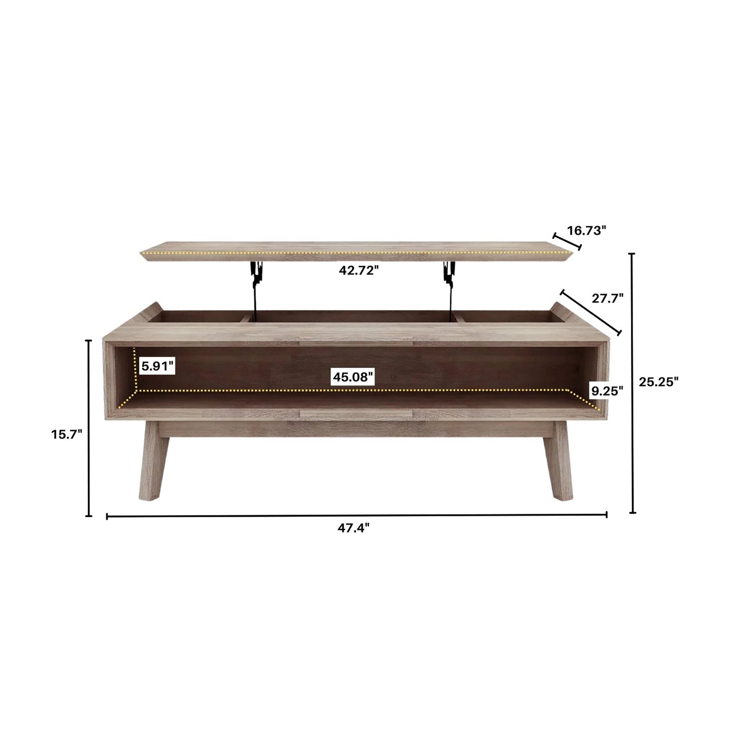 Table basse Giada avec plateau relevable