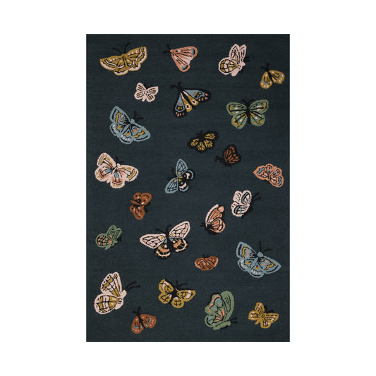 Tapis bleu sarcelle Highgrove de Rifle Paper Co. x Loloi