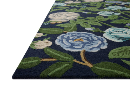 Tapis bleu marine Rifle Paper Co. x Loloi Highgrove