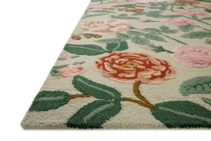 Tapis menthe Highgrove de Rifle Paper Co. x Loloi