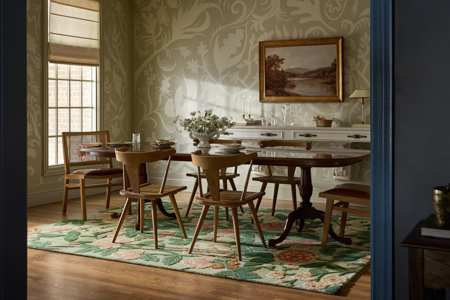 Tapis menthe Highgrove de Rifle Paper Co. x Loloi