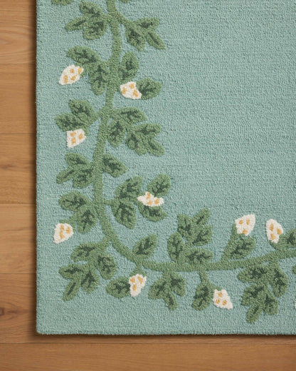 Tapis bleu Highgrove de Rifle Paper Co. x Loloi