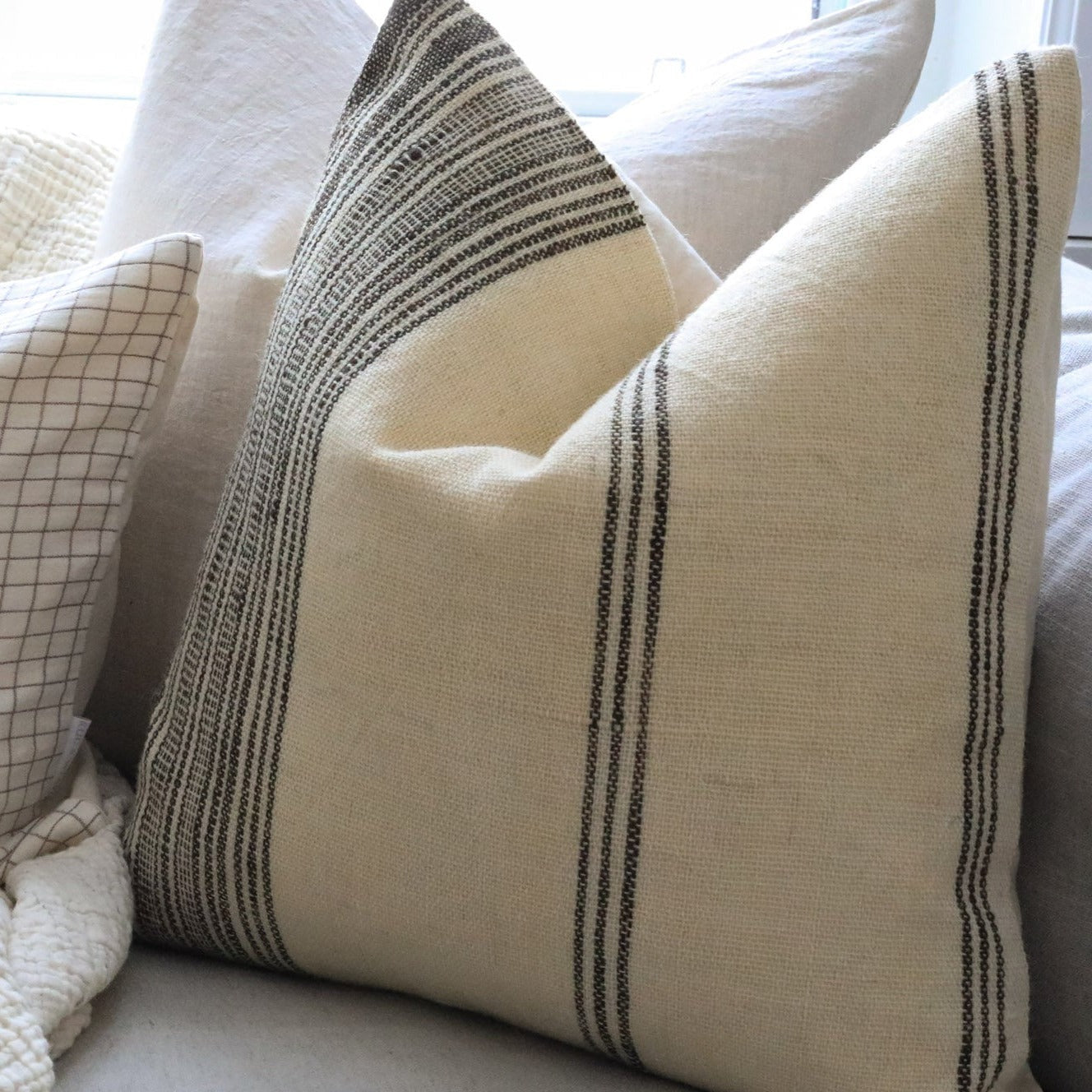 Housse de coussin Lucca Bhujodi crème