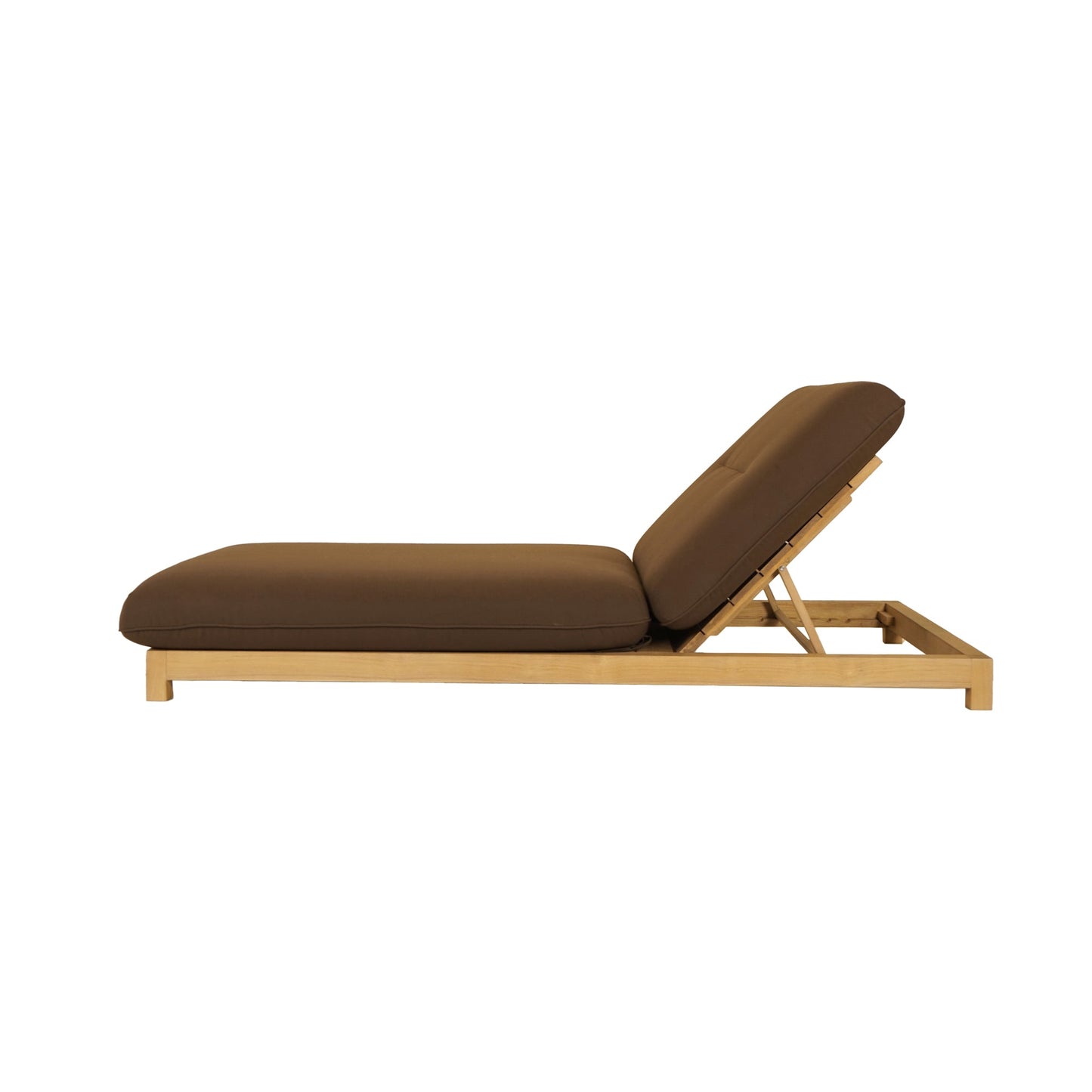 Chaise longue d'extérieur réglable Eero marron
